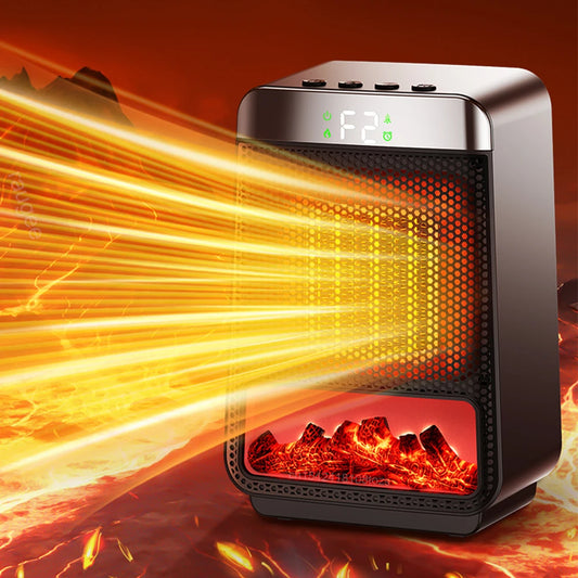 🔥 PureAero FlameAir™ – Keramische Heater met Realistische Vlam & Thermostaat (1000W)