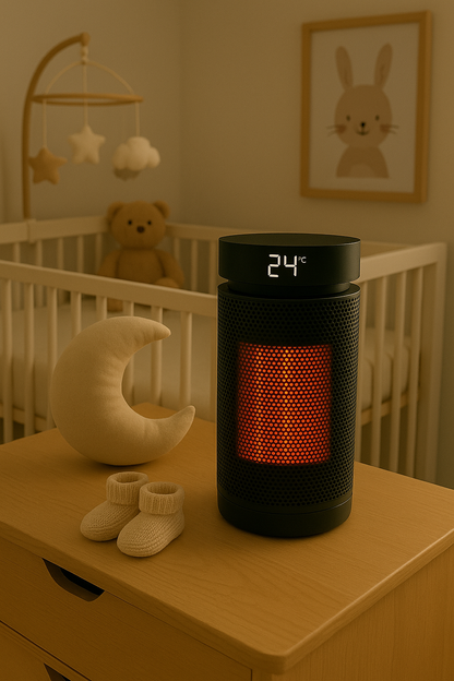 PureAero Smart Heater 2000W – compacte elektrische bijverwarming met thermostaat & afstandsbediening