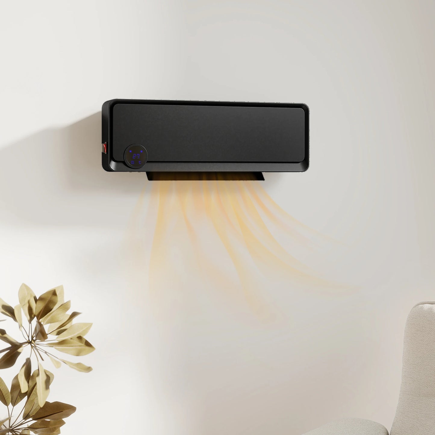 🔥 PureAero Wall Ceramic Heater – Wandgemonteerde Elektrische Verwarming met Thermostaat & Afstandsbediening
