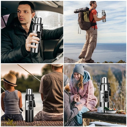 PureAero RVS Thermosfles 2000 ml – met Theefilter & Draaglus