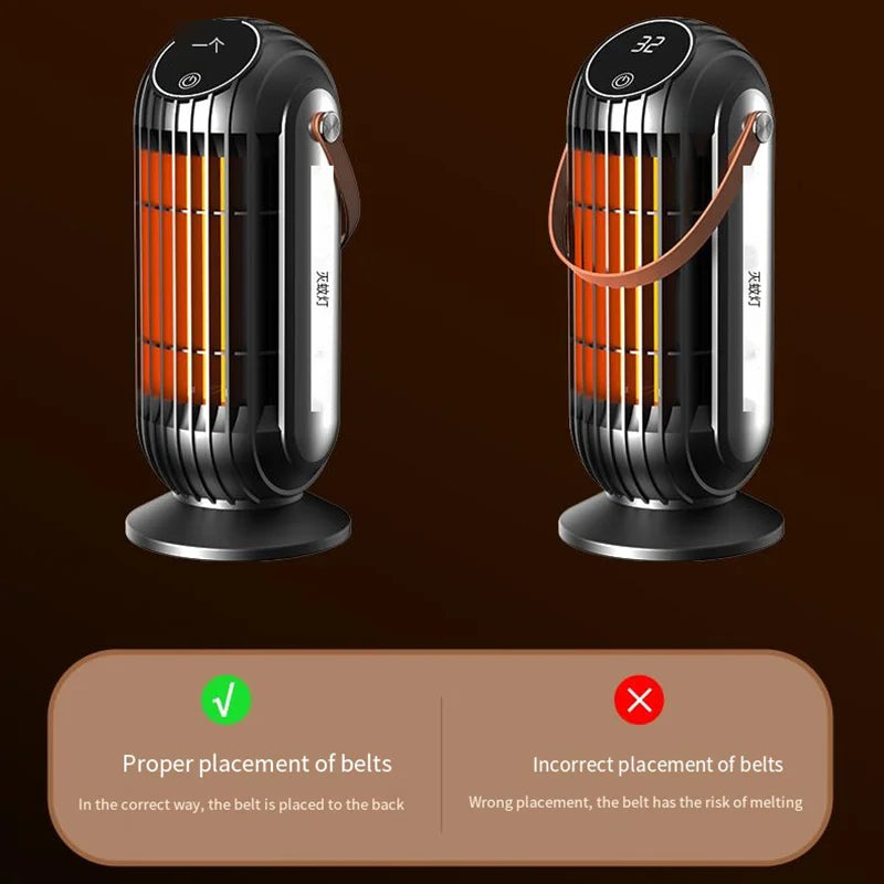 🔥 PureAero GraphenHeat Pro™ – Slimme Keramische Verwarming met 4 Warmtestanden (2000W)