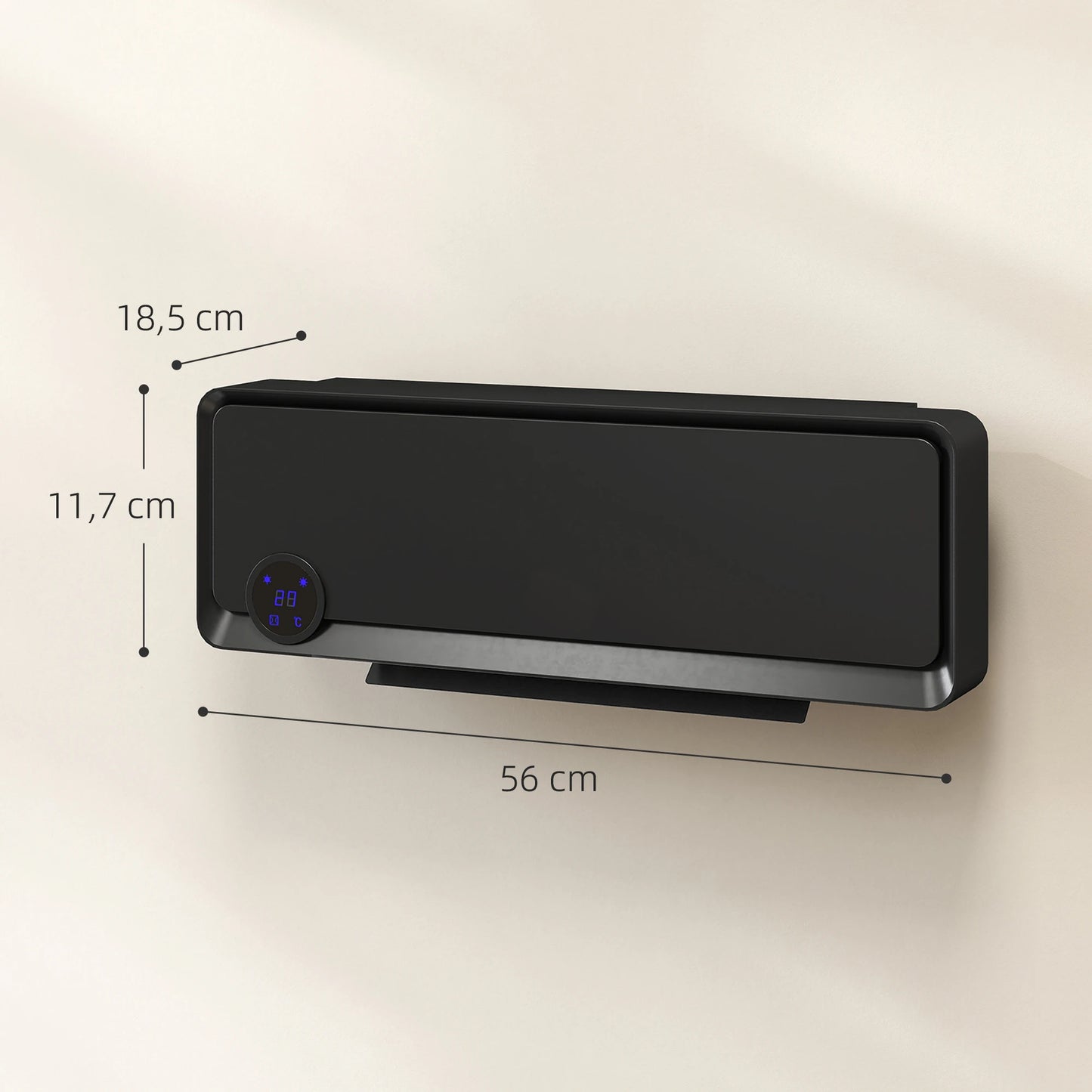 🔥 PureAero Wall Ceramic Heater – Wandgemonteerde Elektrische Verwarming met Thermostaat & Afstandsbediening