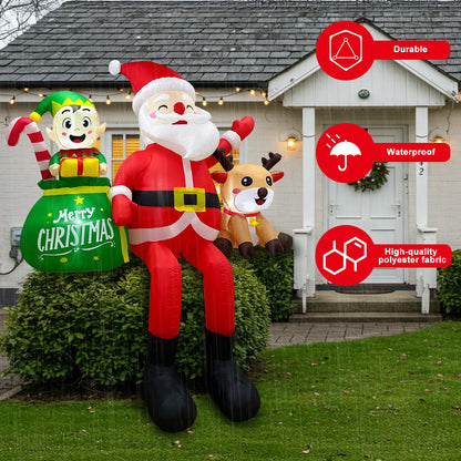 🔥 PureAero™ Kerst Inflatable Zittende Kerstman – Verlichte Feestsfeer, Stijlvol Ontwerp, Duurzaam Gebruik