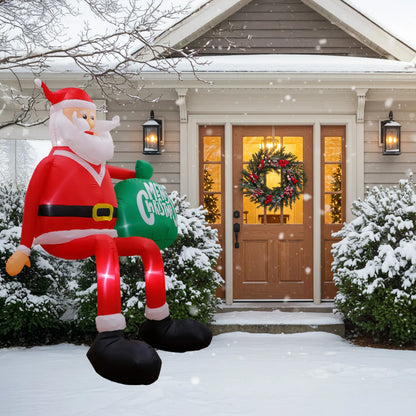 🔥 PureAero™ 2,4 m Klimmende Kerstman – Opvallend Ontwerp, Warme LED-verlichting, Weerbestendig Materiaal