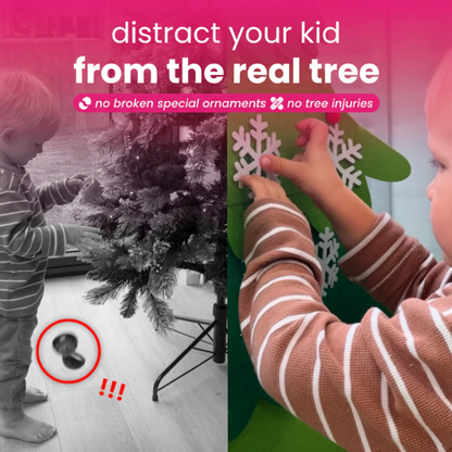 🎄 PureAero™ Felt Kerstboom Met 34 Handgemaakte Ornamenten – Creatief, Kindvriendelijk, Sfeervol